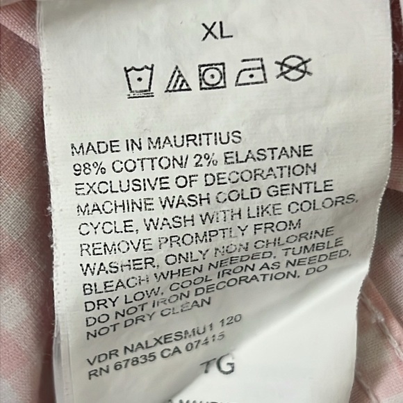 Nautica Gingham Long Sleeve Shirt Pink/White Flex Classic Fit Button Down XL - Picture 8 of 9